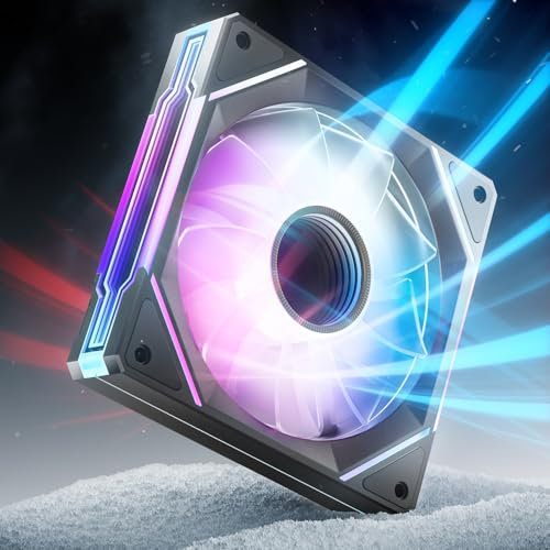 AsiaHorse Ventilateur de boîtier PC Reverse ARGB 120MM [Infinity Mirror] [HDB] Ventilateur RGB 1800 RPM/ 61.5CFM/ 24 LEDs 5V 3PIN ARGB et ventilateur PWM 4PIN durée de vie de 50000H AMICI5GT