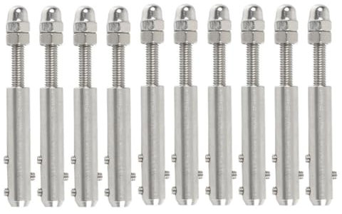 Drahtseilklemme 10 stücke Handschraube Klemme Drahtseil 4mm Gewindebolzen Spannung Endbeschlag Madenschraube Schrauben Schnalle for Treppendeck Pfosten Seilklemme