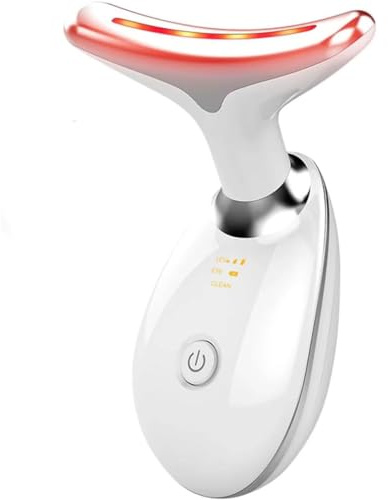 True Beauty Glow - Masajeador facial con 7 colores para el cuello y la cara, dispositivo antiarrugas y antienvejecimiento para el cuidado de la piel (blanco)