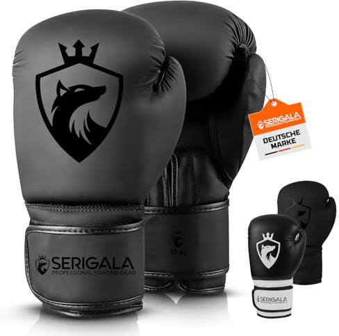 Serigala Boxhandschuhe mit idealer Stabilität und Schlagkraft - Punching Handschuhe für Boxen, MMA, Muay Thai, Boxsack Training und Sparring - Inklusive Tasche