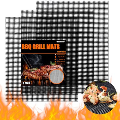 Rejilla Barbacoa, Parrillas para Barbacoa antiadherente Estera Cortable Rejilla Horno reutilizables (42 * 36cm,3)