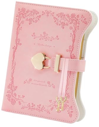 Lock Journal, Tagebuch mit Schloss - B6 PU-Leder-Tagebuch mit Schloss und Schlüssel - 360 Seiten, süße Tagebücher, geheimes Tagebuch für Frauen und Mädchen, Tagebuchplaner