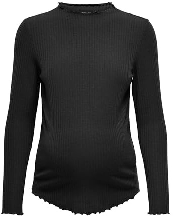 Endast MATERNITY Olmemma L/S High Neck Top JRS Noos, svart, 3XL
