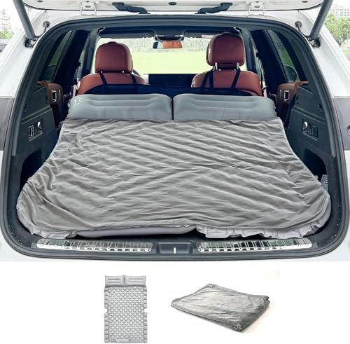 Uppblåsbar bilbädd luftmadrass SUV 2 personer luftsäng för resor camping självuppblåsande matta fotpump sovmatta och uppblåsbar campingsängkudde 183 x 13 x 7 cm