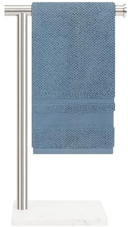 Winmien Handtuchhalter Stehend mit Marmorsockel, 304 Edelstahl Handtuchhalter, Arbeitsplattenständer Handtuchring für Badezimmer (Gebürstetes Nickel)