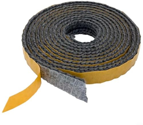 HOHOVYVY Filtro antipolvere fine per caminetti, filo di tenuta per camino, 3 m, nero, per fornelli piatti, corda adesiva per camino, legna e camino (2 mm x 18 mm x 3 m)