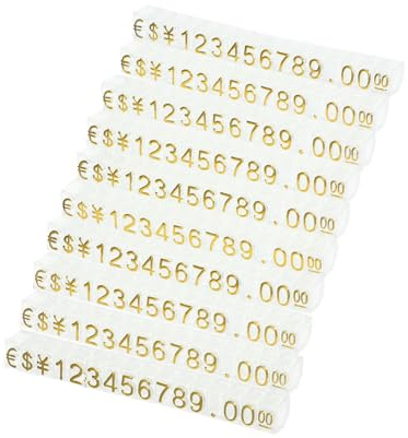 Operitacx 20 Stück Preiswürfel Preisschilder Kunststoff mit Zahlen und Symbolen Mittel Transparent Gold für Schmuck Uhren Obst Kosmetik Kleidung Ladenanzeige