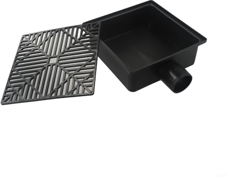 ARMYJY Square Catch Basin Drain Kit, With Flexible Pipe No Deep Dig Low Profile Catch Basin Drainage Downspout For Stormwater Runoff Management