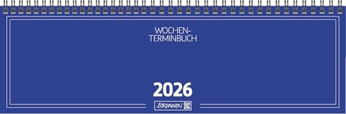 BRUNNEN Querterminbuch Mod. 774 2026 | 326×102 mm, Karton, blau