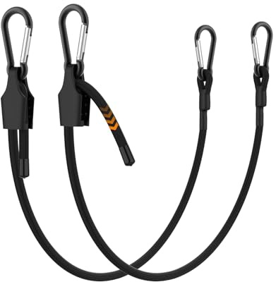 Adjustable Bungee Cords with Hooks 12 Inch Long Superior Latex Heavy Duty Elastic Straps for Outdoor Tent, Luggage Rack, Camping, Cargo, Bike, Transporting, Storage [2PCS, Easy to Adjust 8 - 18]