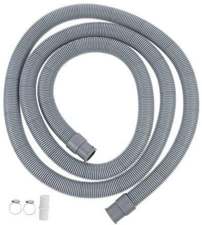 UKCOCO 2m Tuyau De Vidange Machine à Laver Extension Flexible Anti-fuite Avec Collier Et Raccord Pour Évacuation Eau Lave-linge Secateur
