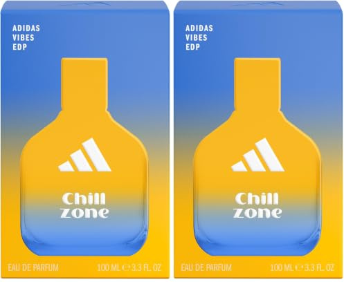adidas Vibes Chill Zone Eau de Parfum, Per tutti, Rilassante e confortevole, Profumo a lunga durata, Lavanda e Vaniglia 100 ml (Confezione da 2)