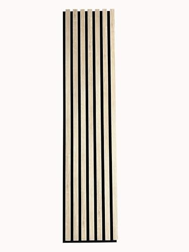 MEBANO. 4er-Set Akustikpaneele Holz 30x132 cm Eiche Sonoma 3D Wandpaneele aus Holzfunier und Filz Wandverkleidung Innen Paneele Wand