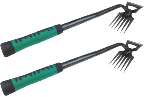 Miosugo Kolstål ogrässkärare, ergonomisk ogrässkärare, halkfritt gummihandtag, för enkel ogräsning i trädgården, gräsmattan och hårda golv (11 spetsar)