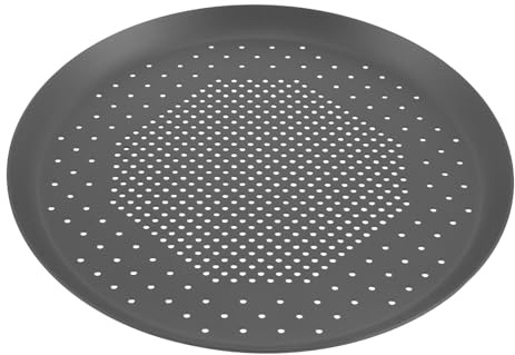 ANDRESLAD Plaque à Pizza Perforée Ronde 23 CM Antiadhésive en Alliage D’Aluminium Épais 15 MM Cuisson Uniforme pour Four pour Pizzas Croustillantes Naan et Légumes Rôtis