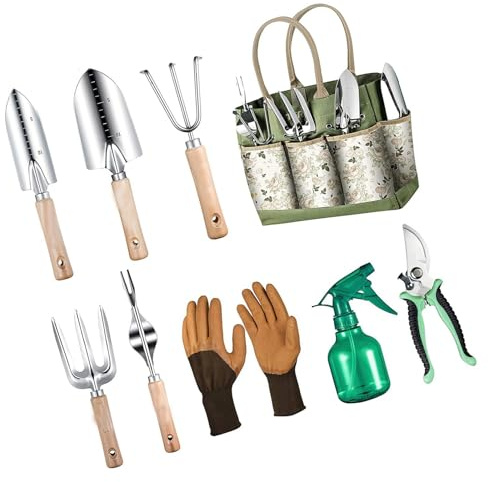 Ensemble d'outils à main multifonctions en acier inoxydable pour jardinage humide
