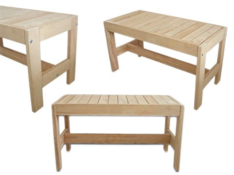 badelaune Saunahocker 60x35x H40cm Saunabank Saunaliege Saunatreppe Holzliege Saunaaufstieg Holzbank