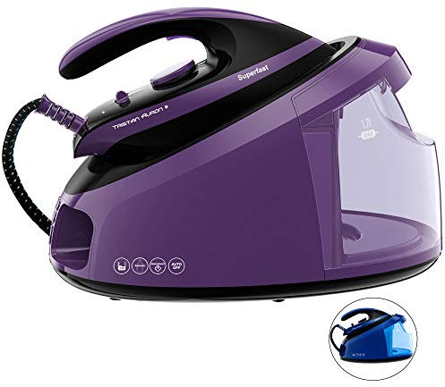 Tristan Auron Superfast Dampfbügelstation - 6.5 bar Dampfdruck I 2800 W, variabler Dampf, 420g/Min. Dampfstoß I 1,7L Wassertank – Abschaltautomatik (Superfast - Lila)