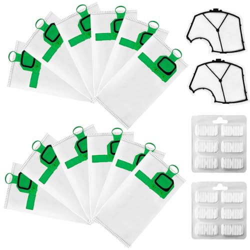 12 Pezzi Sacchetti per Folletto VK140 VK150 FP140 con 2 Filtri Griglia Motore