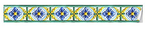 Tapetenbordüre selbstklebend Blaues Marokko Badezimmer Wohnzimmer Küche Abnehmbare Taille Wandtattoo Wasserdicht Bodenleiste PVC Dekorative Bordüre 10cmX300cm