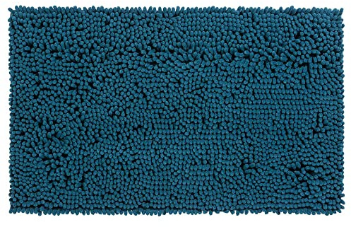 PANA® Mikrofaser Chenille Badematte - 60 x 100 cm - Farbe: Petrol | Kuschelig weicher Badvorleger - Maschinenwäsche bei 30° - Antirutsch-Latex-Unterseite - Trocknergeeignet - Ohne Ausschnitt
