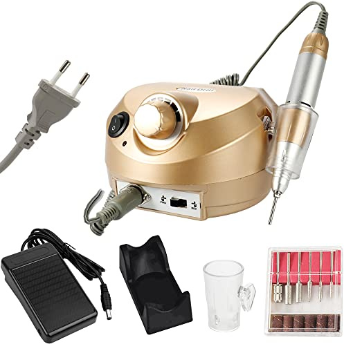 Layhou 6 in 1 Nagelfräser 35000 U/Min Professionell Elektrische Nagelfräser,Geräuscharmer Nagelfräser für Gelnägel,mit Maniküre Nagelschleifer Bits Kit,Geeignet für Anfänger und Profis