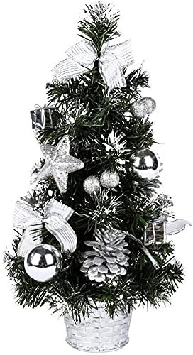 llxyzrzbhd KüNstlicher Weihnachtsbaum Weihnachtsbaum Deko Christmas Tree Mini Weihnachtsbaum Tischgestell Top Weihnachtshaus Stehende Ornamente Party 908(Color:Silver)