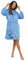 INSIGNIA Ladies Dressing Gown Hooded Zip Fastening Front Opening (12-14, Blue)