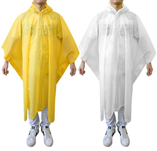 Ruilogod 2Pcs White Yellow Waterproof Poncho Cycling Bicycle Outdoor Raincoat Coat Cover (id: 418 056 617 397 65f