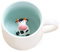 Süß Kuh Kaffeebecher, Tasse aus Keramik mit 3D Tier,Morgen-Schale für Tee, Milch, Morgengetränk und Hochzeiten, Geburtstage Weihnachtsbecher Geschenk