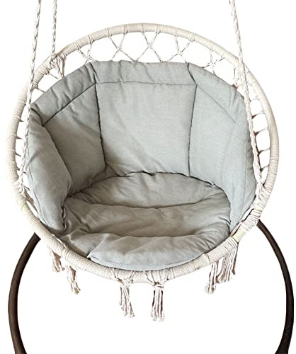 YAOTT Kissen Outdoor Sitzauflage 60 cm - Sitzkissen für Hängesessel Rattanstühle Gartenstuhlauflagen Schaukelkissen Kissen,Grau,60X60CM