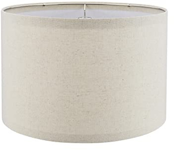 Aspen Creative 38301, Contemporary Design Collapsible Drum Spider Shade, 12 Top x 12 Bottom x 8 Height, Oatmeal Linen