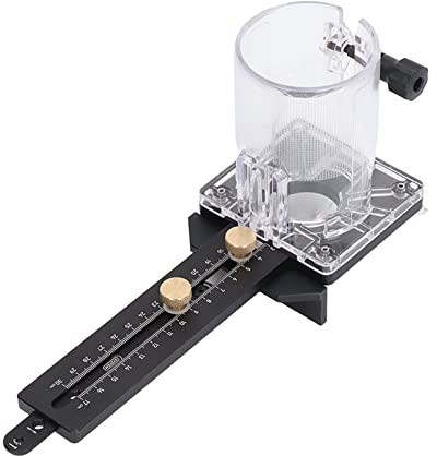 Uadme Fräsmodul Transparent, Oberfräse Zubehör Trimmer Fräsmodul Offset Base, mit 2 Positionierungslöcher, für FF04 6, FF02 6 und der Holzschneider mit 65 mm Durchmesser