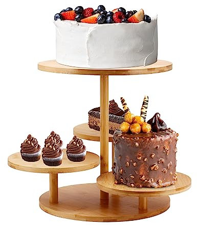 MoYouno Tortenständer,Cupcake Ständer-4 Etagen für 50 Cupcakes,Auslageständer Dessertturm Gebäckständer,Gestufter Tablett Dekor, für Hochzeit, Geburtstag, Party (2.39)