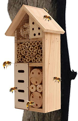 Rianpesn Casa degli Insetti,Legno Mason Insetto Ape Casa delle Farfalle Hotel per Insetti - Casetta da Giardino per, Merletti, Farfalle, Insetti