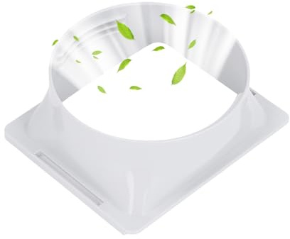Tissting Coupleur de Tuyau D'échappement de Climatiseur ABS Carré à Rond Conception de Filetage Universel Échappement Portable pour 150mm Connexion de Tuyau de Climatisation