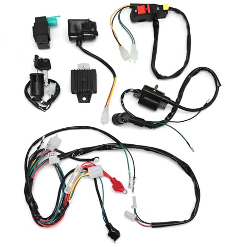 Hoypeyfiy Wiring Coil Loom Ignition System CDI Spark Plug Kit for 50cc 70cc 90cc 110cc PIT Quad Dirt Bike ATV Dune Buggy