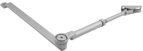 ECO-Schulte Rastfeststellgestänge für Türschließer TS-14/15 RAL 9006 ECO silber Gelenkarm mit Rastfeststellung; 70-130 Grad, Kein Brandschutz- 27,6x5,8x4cm