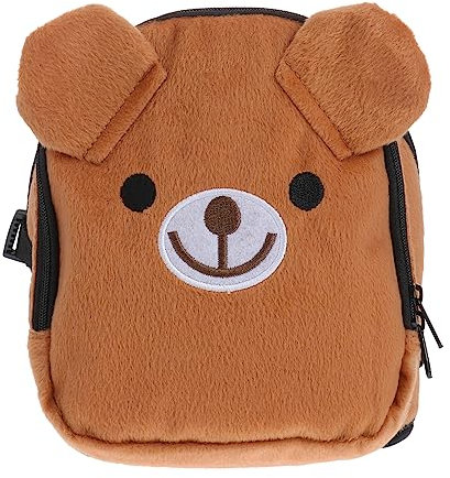 FRCOLOR Haustier-Rucksack Braun Kleiner Plüschrucksack Für Hunde Welpen Umhängetasche Hundetragetasche Multifunktions-Geschirr Für Spazierengehen Radfahren Wandern
