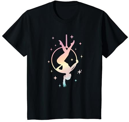 Kinder Aerial Hoop Fly Between The Stars, Aerial Yoga Gifts Kids T-Shirt