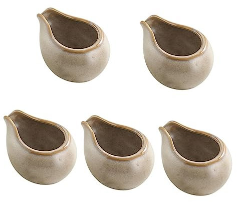 5 Stück Keramik-Milchkännchen, Haushaltskrug, Espresso-Kaffeetassen, Mini-Wasserkocher, Keramik-Sauciere, Sahnespender, Milchspender, kleiner Milchkessel, Tellerstreuer im japanischen Stil, Marmelade/