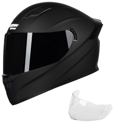 Crown Racing Motorcycle Helmets Street Bike Full Face Motorcycle Helmet Motorbike for Adults DOT Approved Helmets, Size L（59-60cm）