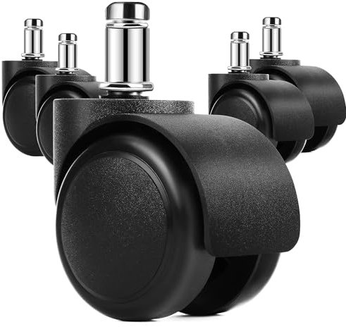 Bürostuhlrollen 11 mm x 22 mm Bürostuhlräder Drehbarer Schreibtisch Stuhl Ersatz Räder Rollen Universal Standard Sterm Größe Passt 5 Zähler