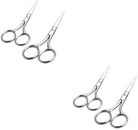 Healeved 4stücke Edelstahl Augenbrauenschneider Und Nasenhaarschneider Multi-use Scheren Für Präzise Haarentfernung Klein Und Rostfrei Für Gesichtshaar Und Pflege Von Haustieren