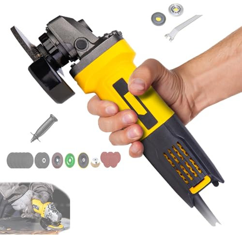 Kit De Amoladora Angular Inalámbrica De 1200W Con Motor De Amoladora Angular Eléctrica Sin Escobillas De 11000Rpm Con 2 Discos De Amolado,5 Discos De Corte,Para Cortar Metal,Standard