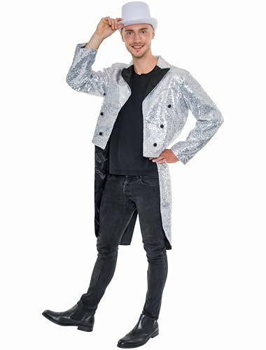 Deiters Frack Pailletten Herren silber 2XL