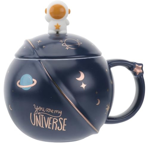 PRETYZOOM Taza CeráMica Astronauta Azul Resistente Al Calor 8 Oz Para Café Té Leche Oficina Hogar DiseñO Creativo