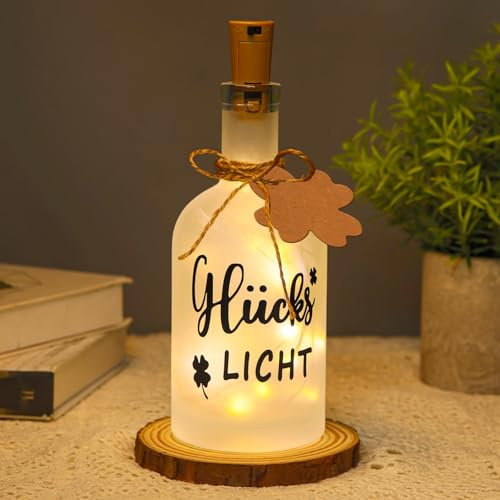 Botella LED Luminosa con Refrán, Botella Iluminada,Botella de Cristal de los Deseos, Botella Iluminada Regalo Personalizado para Cumpleaños Regalos de Navidad para novia,Cumpleaños