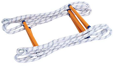 PLHBVDFWE Strickleiter, Not-Feuerleiter, Reufire-Fluchtstrickleiter mit Karabinern, zum Spielen im Innen- oder Außenbereich/6M