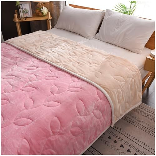 RUIPUOWNO Weiche Plüschdecke für die Couch, Warme, Flauschige, gemütliche Überwurfdecke, Decke in voller Größe fürs Bett, Kein Pilling, Gewichtsdecke für Herbst und Winter,Rosa,59 x 79